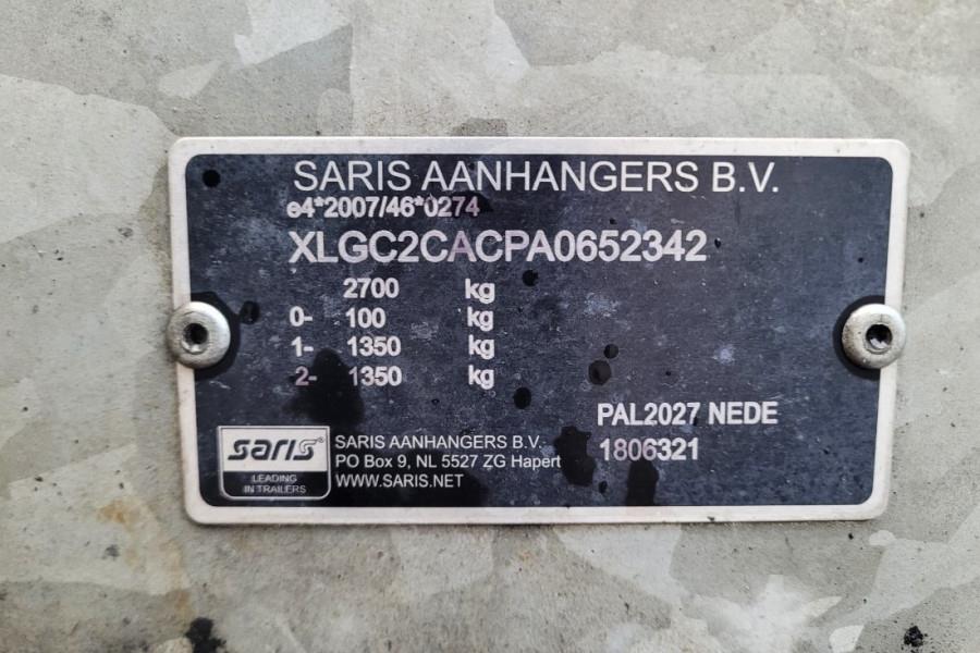 Saris C2700 2 Axel Trailer, Maximum payload: 2045 kg, In 2019 SARIS - C2700 - 62372 Saris C2700 2 Axel Trailer, Maximum pa...