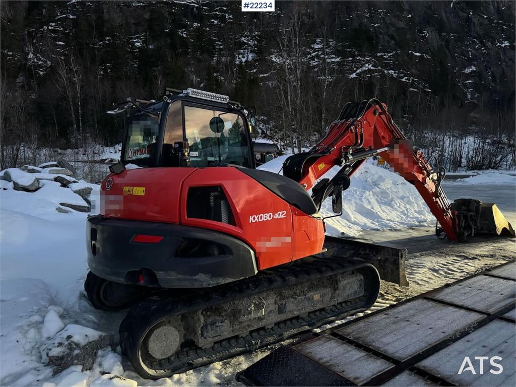 Kubota KX080-4α2 Beltegraver m/ 2 delt bom, tilt og 2 sku 2020 22234 KX080-4α2 Beltegraver m/ 2 delt bom, tilt og 2 sku 20...