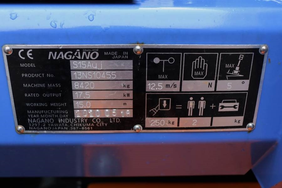 Nagano S15Auj Valid inspection, Diesel, 15 m Working Heig 2020 NAGANO - S15Auj - 60507 Nagano S15Auj Valid inspection, Die...