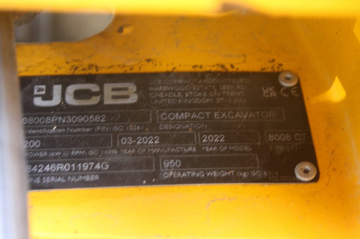 Mini excavator JCB 8008 CT Diesel 2022 2022 8008 CT 2022 1 image 13