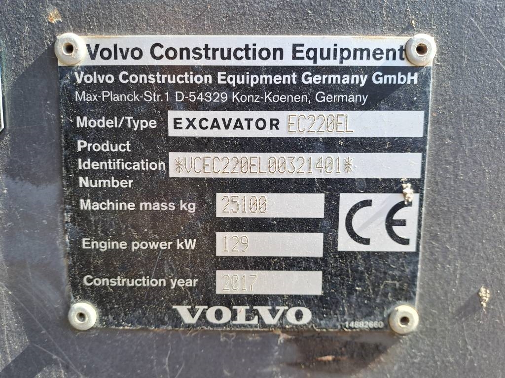 Volvo EC 220 EL 2017 ATR-2047 EC 220 EL 2017 1 Crawler Excavators image 11