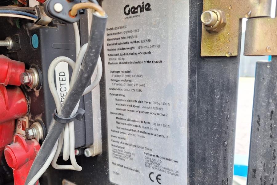 Genie GS4069DC Electric, 14m Working Height, 363kg Capac 2015 GENIE - GS4069DC - 90361 GS4069DC Electric, 14m Working Heig...