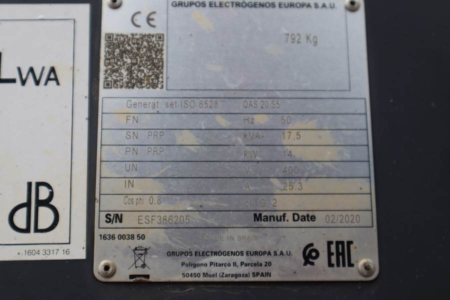 Atlas Copco QAS 20 S5 Valid inspection, *Guarantee! Diesel, 17 2020 ATLAS COPCO - QAS 20 S5 - 60525 QAS 20 S5 Valid inspec...