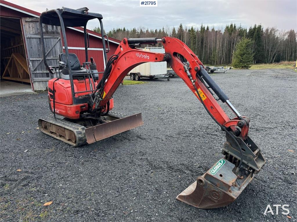 Kubota U17-3a Mini Excavator with 4 Buckets, Ripper, and 2015 21795 U17-3a Mini Excavator with 4 Buckets, Ripper, and 2015...