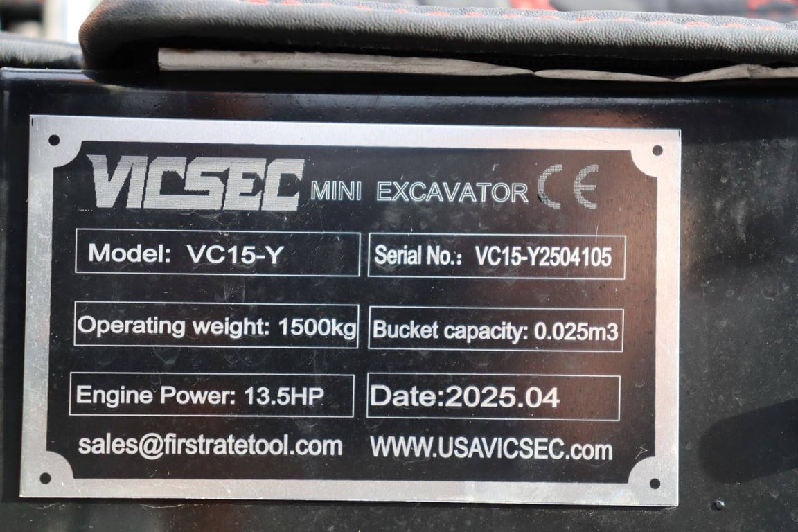 Mini excavator Vicsec VC15-Y Petrol 2025 New 2025 VICSEC VC15-Y 2025 0 image 15