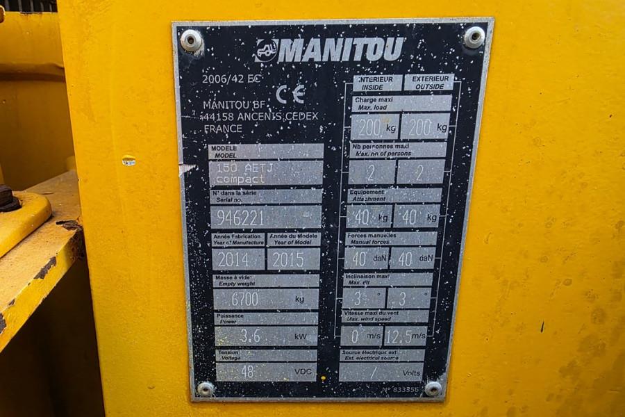 Manitou 150AETJ Compact As-Is, Electric, 15m Working Heigh 2014 MANITOU - 150AETJ Compact - 63616 150AETJ Compact As-Is, E...