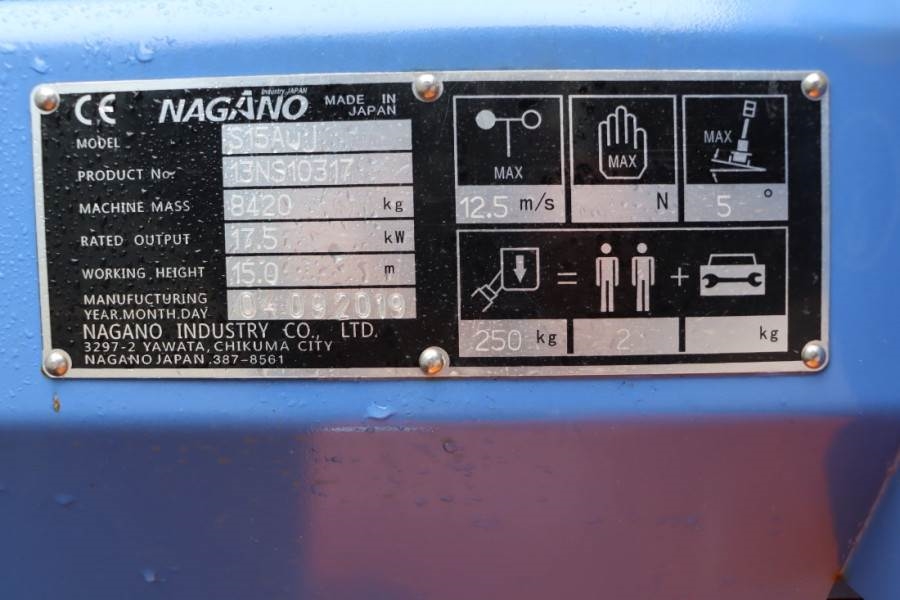 Nagano S15Auj Valid inspection, Diesel, 15 m Working Heig 2019 NAGANO - S15Auj - 60277 Nagano S15Auj Valid inspection, Die...