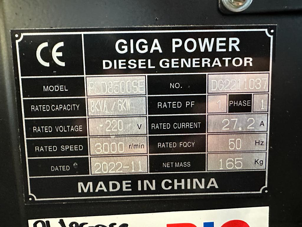 Giga power PLD8500SE 8 kVA silent generator 2022 00031641 Giga power PLD8500SE 8 kVA silent generator 2022 0 image 11