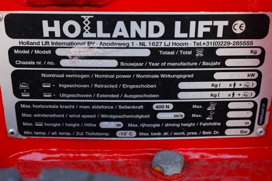 Holland Lift Ecostar HL-7810 Electric, 10m Working Height, 450k 2015 HOLLAND LIFT - Ecostar HL-7810 - 63500 Holland lift E...