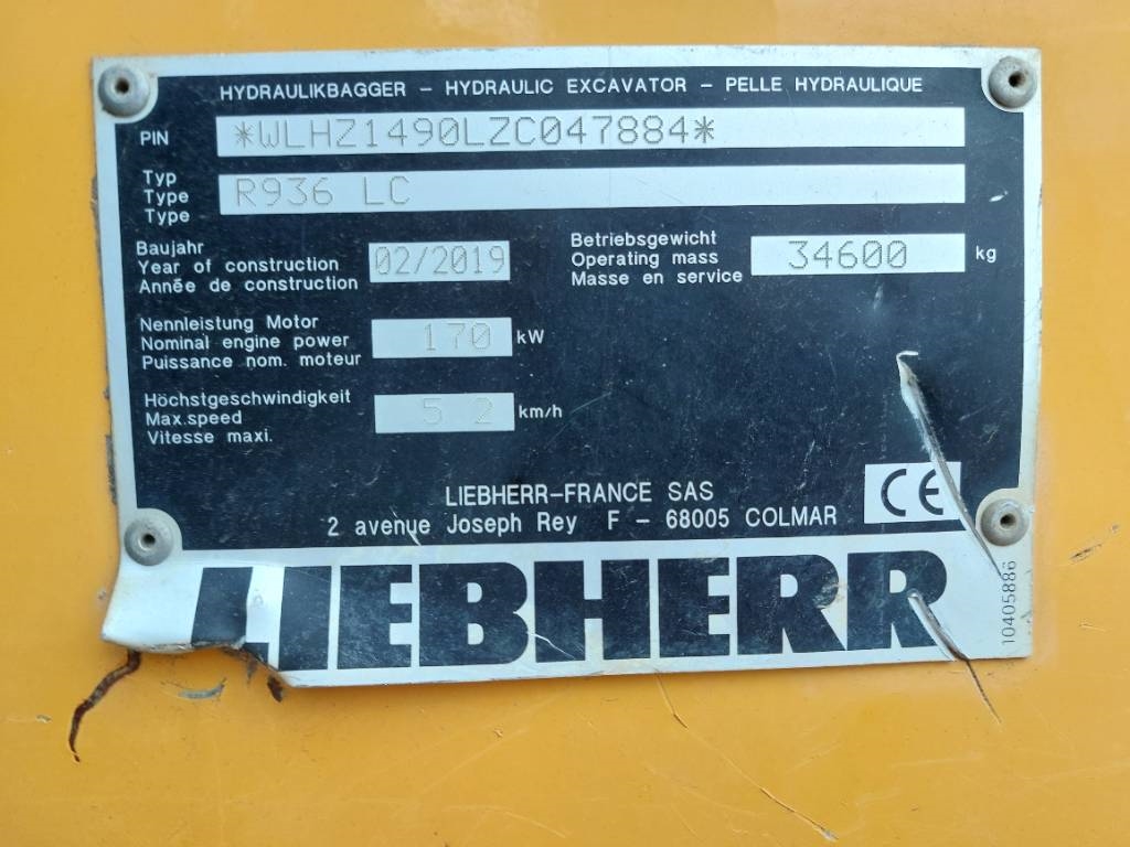 Liebherr R 936 LC 2019 ATR-2098 R 936 LC 2019 1 Crawler Excavators image 6