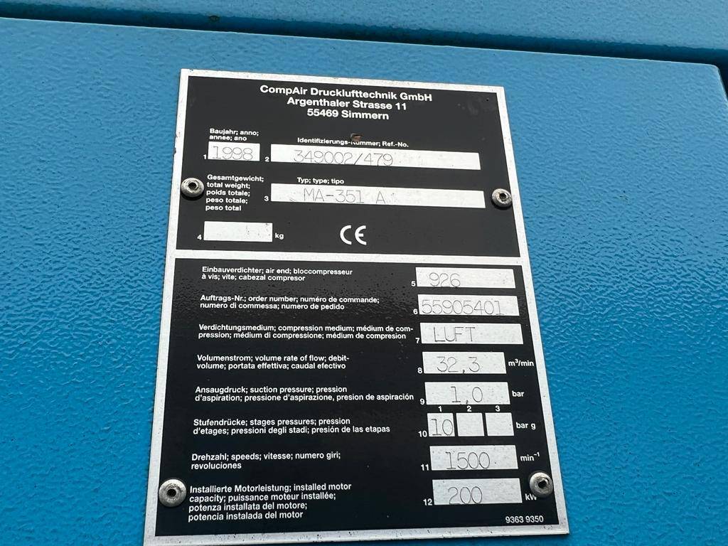 Compressor Compair MA-351 A Electric 10bar 1998 1998 Compair MA-351 A 1998 1 Compressors image 2