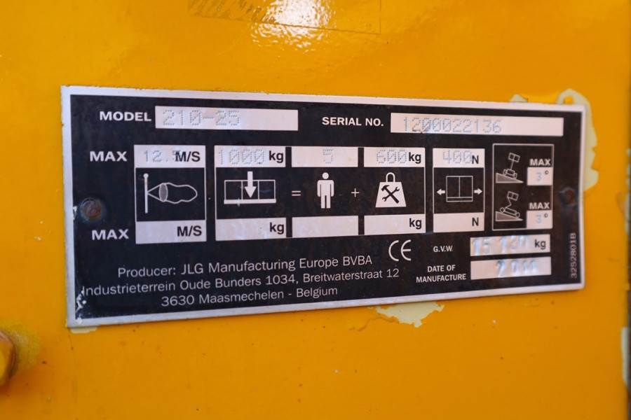 JLG 210-25 Diesel, 4x4 Drive, 23m Working Height, 1000 2011 JLG - 210-25 - 62404 210-25 Diesel, 4x4 Drive, 23m Working Hei...
