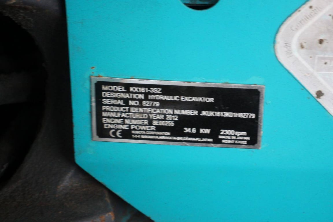 Crawler excavator Kubota KX161-3SZ Diesel 34.6kW 2012 2012 KX161-3SZ 2012 1 Crawler Excavators image 14