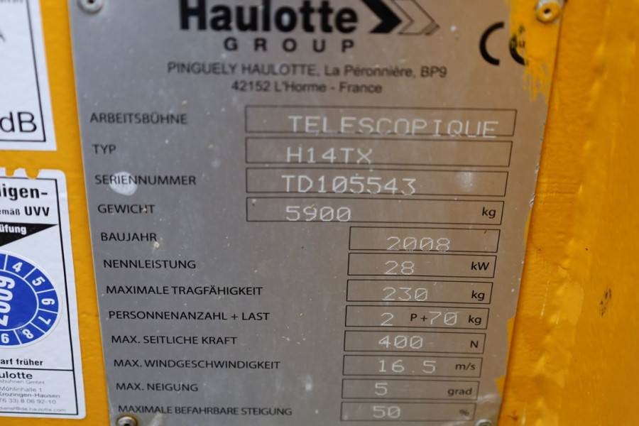 Haulotte H14TX Diesel, 4x4 Drive, 14m Working Height, 10.6m 2008 HAULOTTE - H14TX - 62399 H14TX Diesel, 4x4 Drive, 14m Wor...