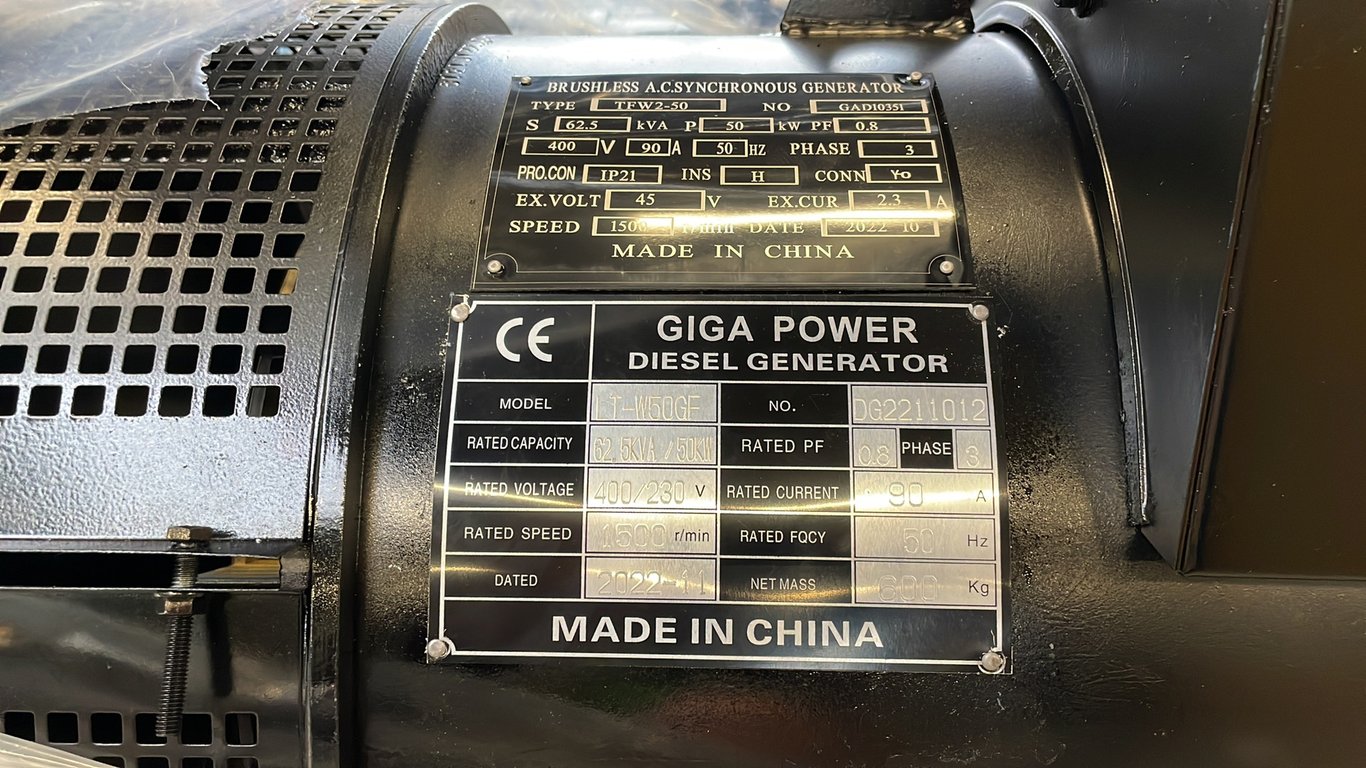 Giga power LT-W50-GF 62.5 kVA Open generator 2022 00031624 Giga power LT-W50-GF 62.5 kVA Open generator 2022 0 image 13