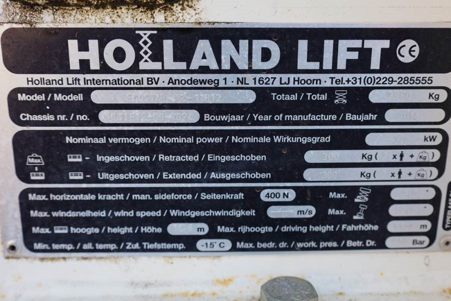 Holland Lift Ecostar HL-11812 Electric, 14m Working Height, 300 2014 HOLLAND LIFT - Ecostar HL-11812 - 63473 Holland lift ...