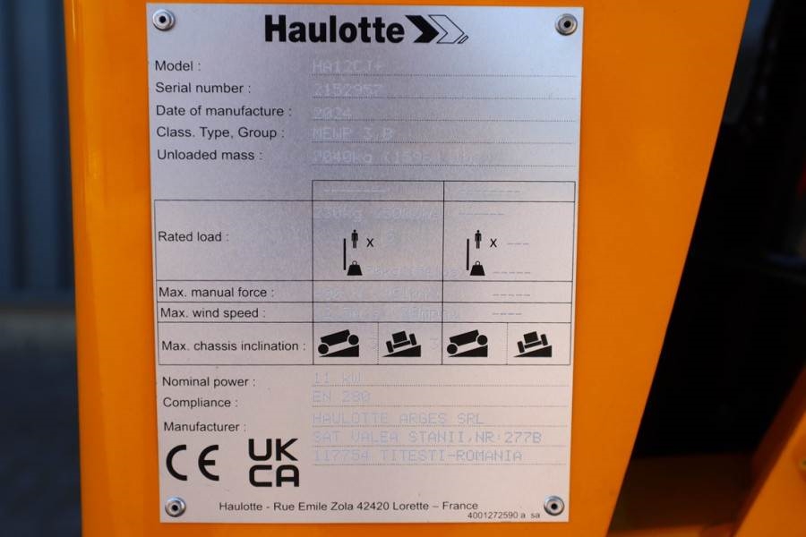 Haulotte HA12CJ+ Valid inspection, *Guarantee! Electric, 12 2024 HAULOTTE - HA12CJ+ - 63025 HA12CJ+ Valid inspection, *Gua...