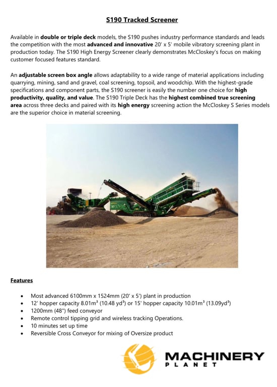 McCloskey S190 Tracked Screener S190 2024 2 image 3