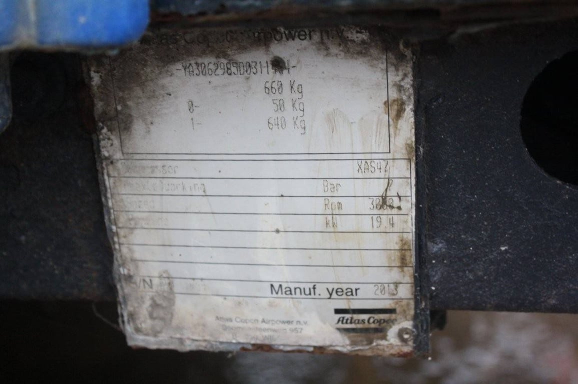 Compressor Atlas Copco XAS 47 Diesel 2013 2013 XAS 47 2013 1 Compressors image 4