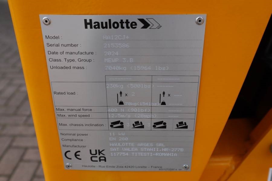 Haulotte HA12CJ+ Valid inspection, *Guarantee! Electric, 12 2024 HAULOTTE - HA12CJ+ - 63057 HA12CJ+ Valid inspection, *Gua...
