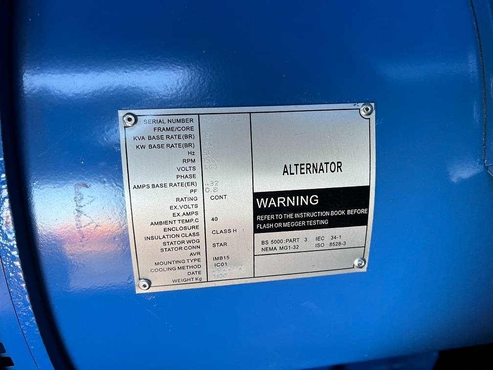 Ricardo 150KVA (120KW) SILENT GENERATOR 3 PHASE 50HZ 400V 2022 5008A Ricardo 150KVA (120KW) SILENT GENERATOR 3 PHASE 50HZ ...