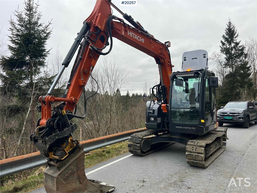 Hitachi zx85us-6 excavator w/ rototilt, sanding bucket, di 2022 20257 zx85us-6 excavator w/ rototilt, sanding bucket, di 2...