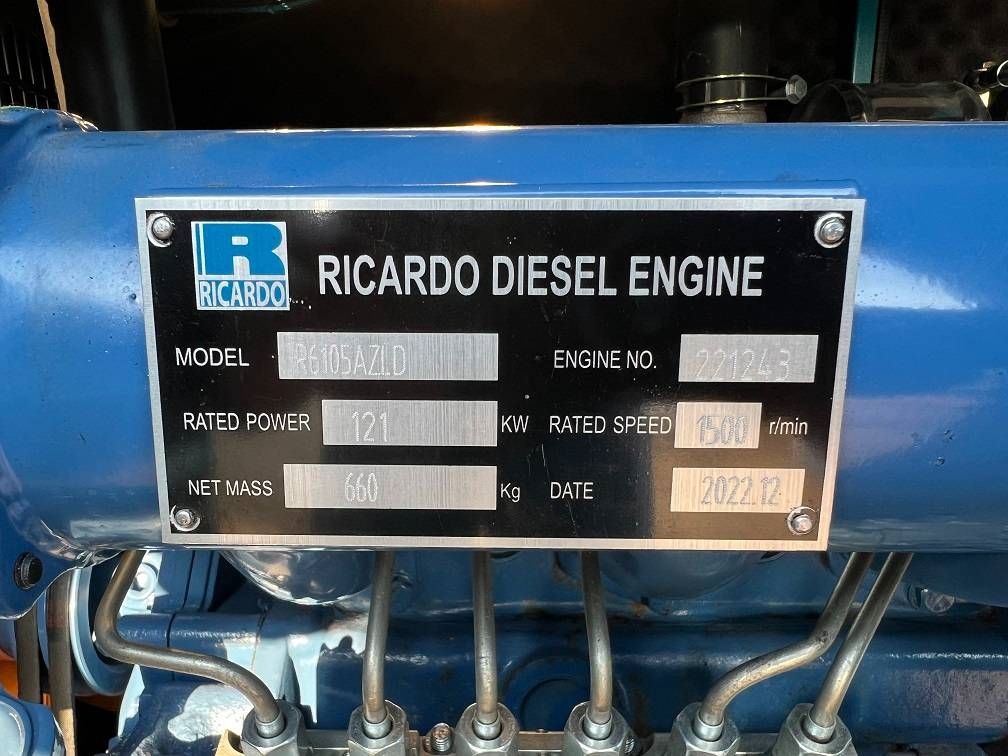 Ricardo 150KVA (120KW) SILENT GENERATOR 3 PHASE 50HZ 400V 2022 5008A Ricardo 150KVA (120KW) SILENT GENERATOR 3 PHASE 50HZ ...