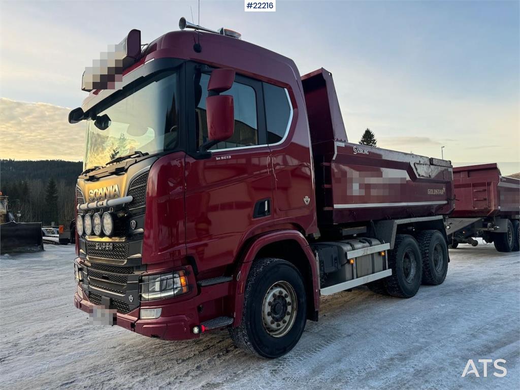 Scania R650 6x4 tipper truck with Sørling triple-axle tra 2020 22216 R650 6x4 tipper truck with Sørling triple-axle tra 20...