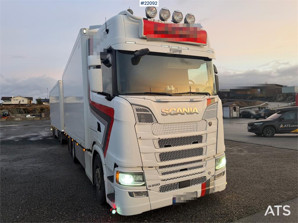 Scania S650 6x2 box truck w/ Ekeri 4 axle box trailer w/ 2018 22092 S650 6x2 box truck w/ Ekeri 4 axle box trailer w/ 2018...