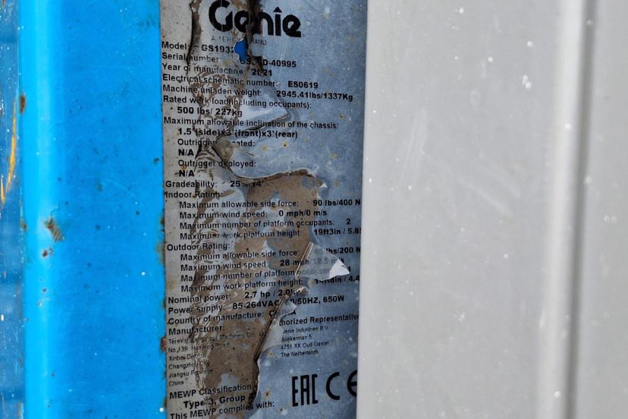 Genie GS1932 E-Drive Several In Stock, 8m Working Height 2021 GENIE - GS1932 E-Drive - 63751 GS1932 E-Drive Several In Sto...