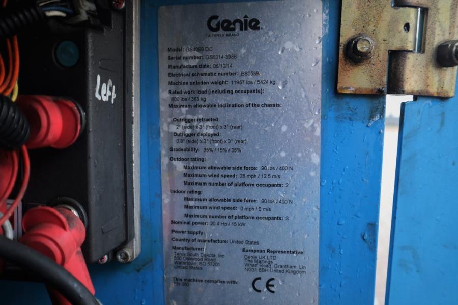 Genie GS4069DC Electric, 14m Working Height, 363kg Capac 2014 GENIE - GS4069DC - 61986 GS4069DC Electric, 14m Working Heig...