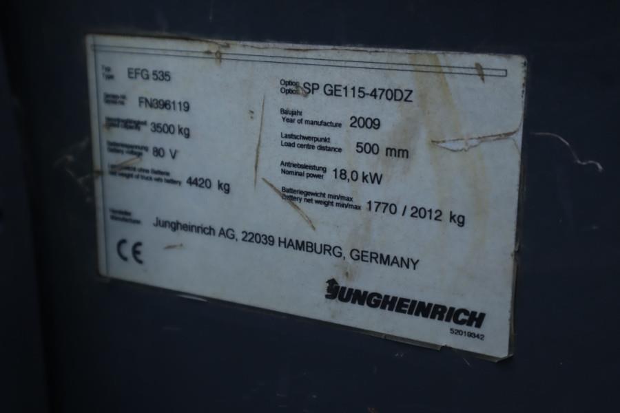 Jungheinrich EFG535 Electric, Lifting Height 4700mm, Freelift 1 2009 JUNGHEINRICH - EFG535 - 63125 EFG535 Electric, Liftin...