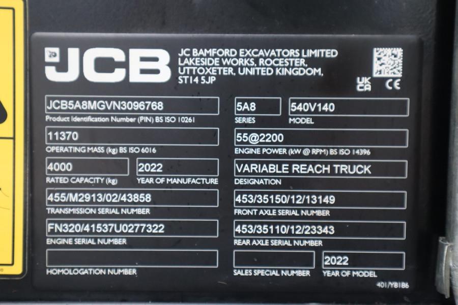 JCB 540-140 HI VIZ Diesel Stage V, 4x4x4 Drive, 13.8m 2022 JCB - 540-140 HI VIZ - 63985 540-140 HI VIZ Diesel Stage V, 4x4...