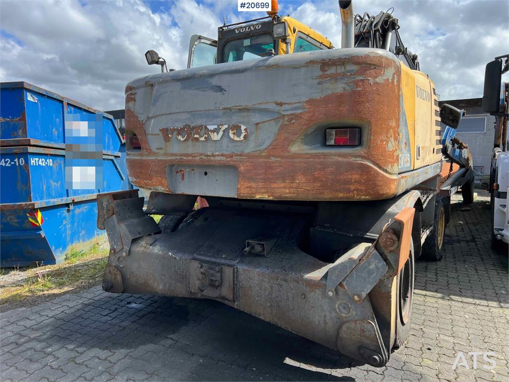 Volvo EW160B wheeled machine w/ support leg and shear 2004 20699 EW160B wheeled machine w/ support leg and shear 2004 1 Cr...