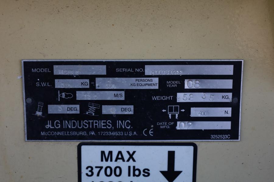 JLG 4069LE Electric, 14.2m Working Height, 360kg Capac 2008 JLG - 4069LE - 90287 4069LE Electric, 14.2m Working Height, 36...
