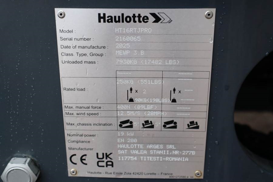Haulotte HT16RTJ PRO NEW / UNUSED, Guarantee! Diesel, 4x4x4 2025 HAULOTTE - HT16RTJ PRO - 63796 HT16RTJ PRO NEW / UNUSED, ...