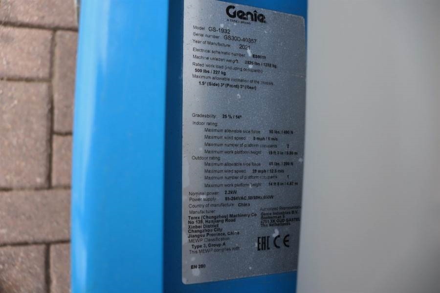 Genie GS1932 E-Drive New And Available Directly From Sto 2021 GENIE - GS1932 E-Drive - 60693 GS1932 E-Drive New And Availa...
