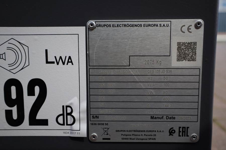 Atlas Copco QES 105 JD S3A ESF Valid inspection, *Guarantee! D 2023 ATLAS COPCO - QES 105 JD S3A ESF - 62232 QES 105 JD S3...
