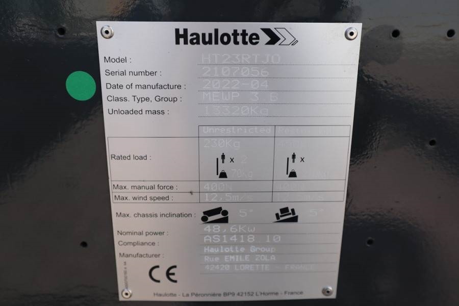 Haulotte HT23RTJ O Valid Inspection, *Guarantee! Diesel, 4x 2022 HAULOTTE - HT23RTJ O - 61031 HT23RTJ O Valid Inspection, ...