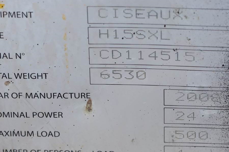 Haulotte H15SXL Diesel, 4x4 Drive, 15m Working Height, 500k 2008 HAULOTTE - H15SXL - 50002 H15SXL Diesel, 4x4 Drive, 15m W...