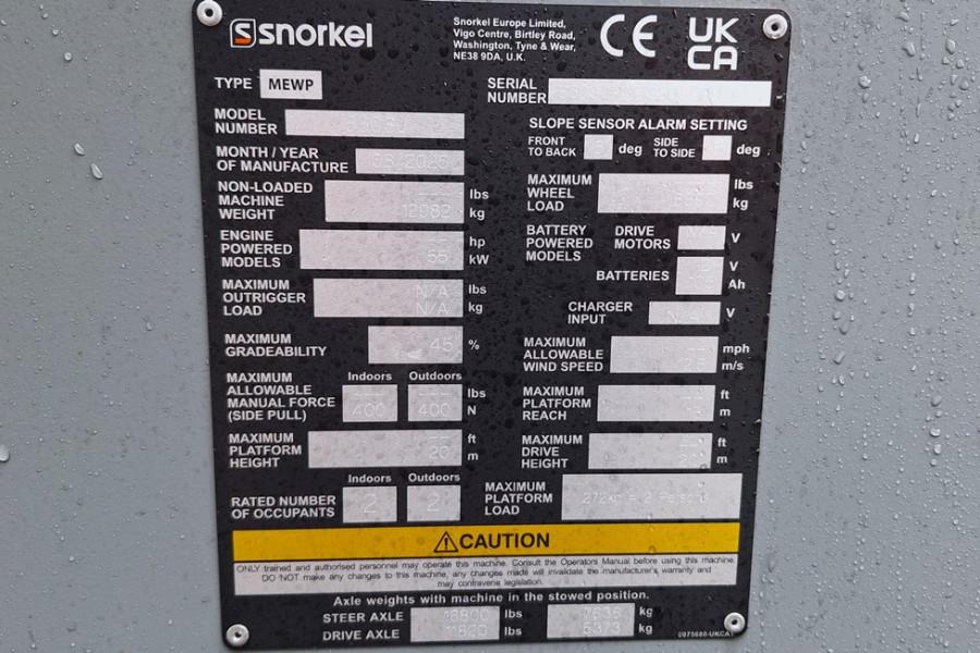 Snorkel 660SJ Valid Inspection, *Guarantee! CE, Diesel, 4x 2025 SNORKEL - 660SJ - 63957 660SJ Valid Inspection, *Guarantee...