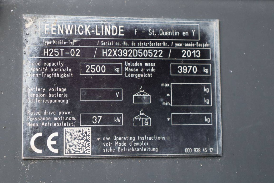 Forklift Fenwick-Linde H25T-02 LPG 2500kg 2013 2013 Fenwick-Linde H25T-02 2013 1 Forklift image 15
