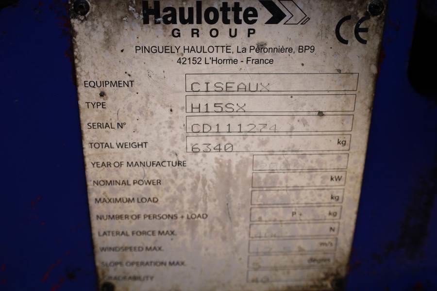 Haulotte H15SX Diesel, 4x4 Drive 15 Working Height, 500kg C 2007 HAULOTTE - H15SX - 500020 H15SX Diesel, 4x4 Drive 15 Work...