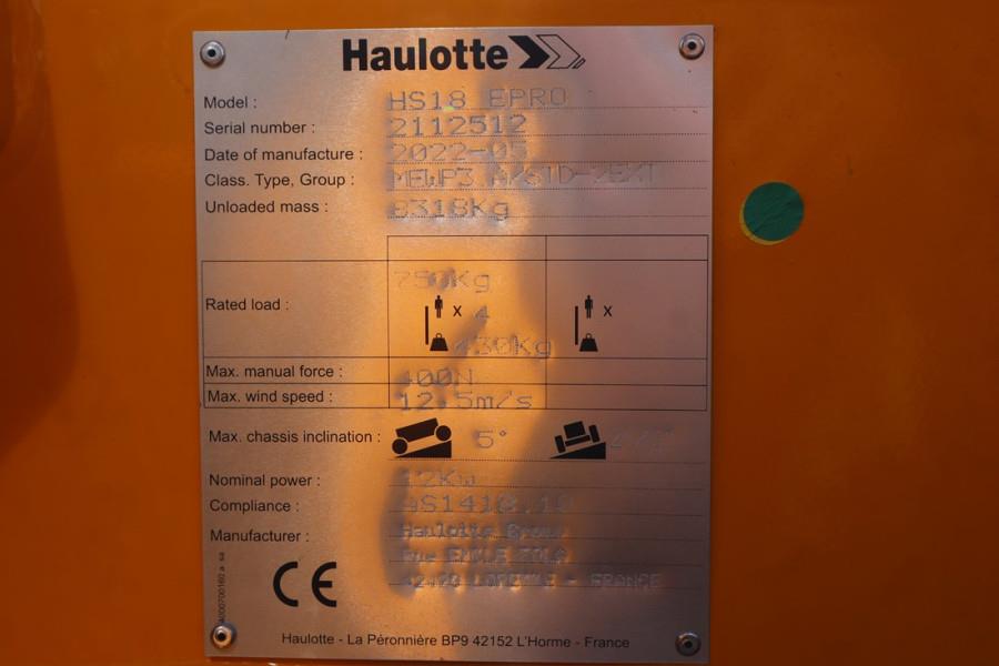Haulotte HS18EPRO Unused, Valid Inspection, Full Electric 4 2022 HAULOTTE - HS18EPRO - 61250 HS18EPRO Unused, Valid Inspec...