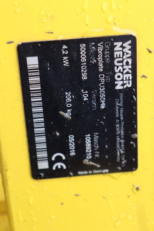 Vibrating plate Wacker Neuson DPU3050 Diesel 4.2kW 2016 2016 Neuson DPU3050 2016 1 image 15