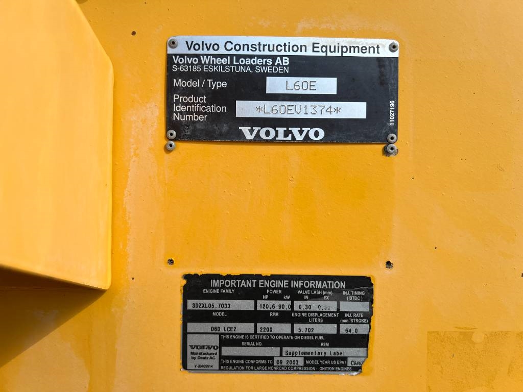 Volvo L60E 2004 208857 L60E 2004 1 Wheel Loaders image 10