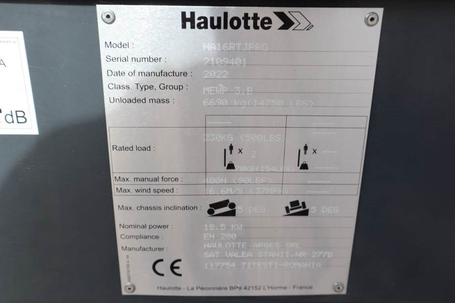 Haulotte HA16RTJ Pro NEW, Valid inspection, *Guarantee! Die 2022 HAULOTTE - HA16RTJ Pro - 61175 HA16RTJ Pro NEW, Valid ins...