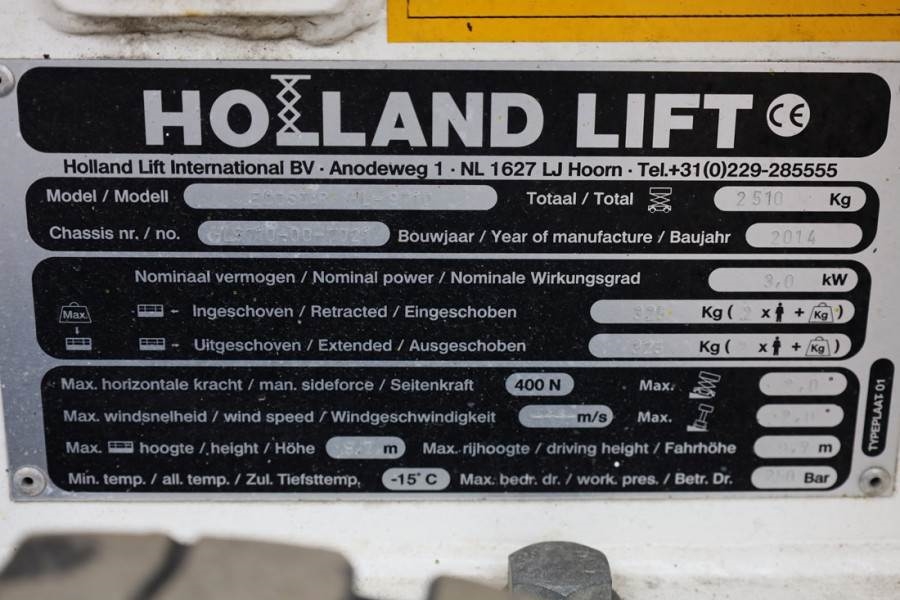Holland Lift Ecostar HL-9710 Electric, 12m Working Height, 325k 2014 HOLLAND LIFT - Ecostar HL-9710 - 63512 Holland lift E...