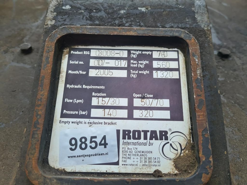 Rotar Sloopsorteergrijper RSG 3008 2005 9854 Rotar Sloopsorteergrijper RSG 3008 2005 1 image 6