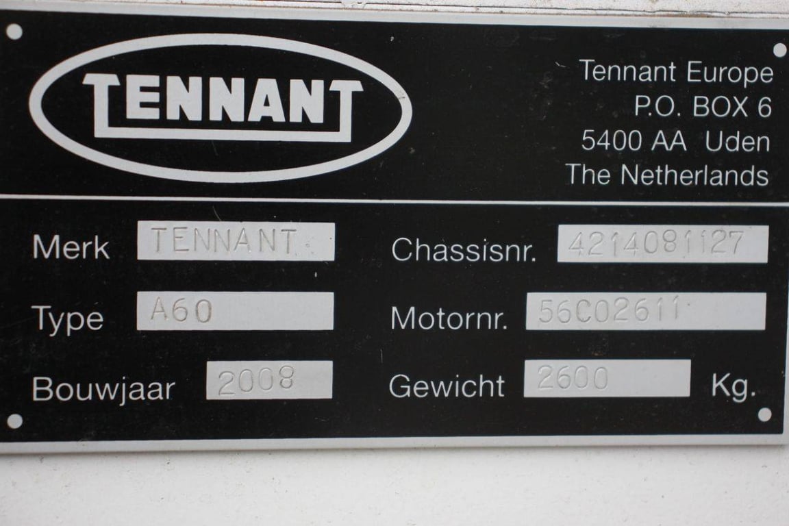 Tennant A60 Diesel Sweeper 2008 2008 A60 2008 1 image 12